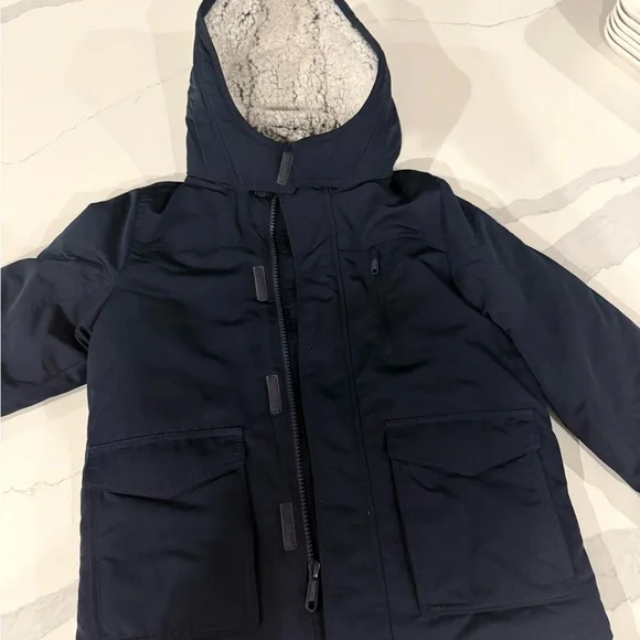 Abercrombie Kids Dark Navy Blue Hooded Parka Jacket